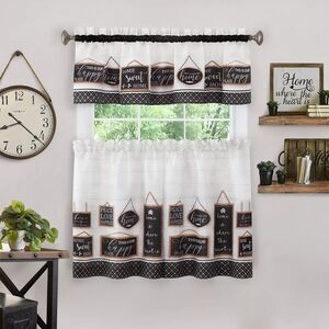 Achim Home Modern Window Curtains: 1726 Black: 58'' x 24'' Rectangle